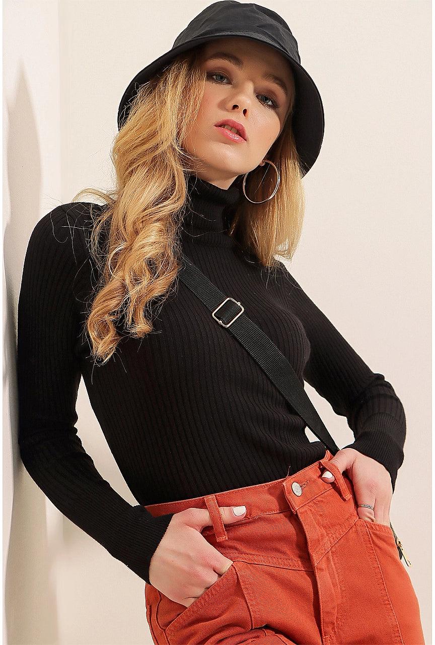 Knitted Turtleneck Long Sleeves Sweater Jumper for Women