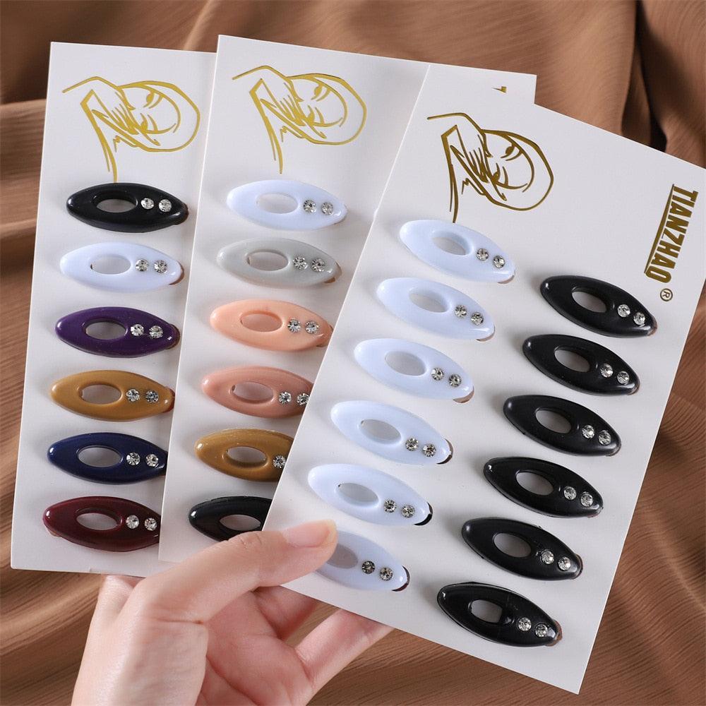 On sale - 12 Pcs Oval Rhinestones Hijab Pins - Free shipping