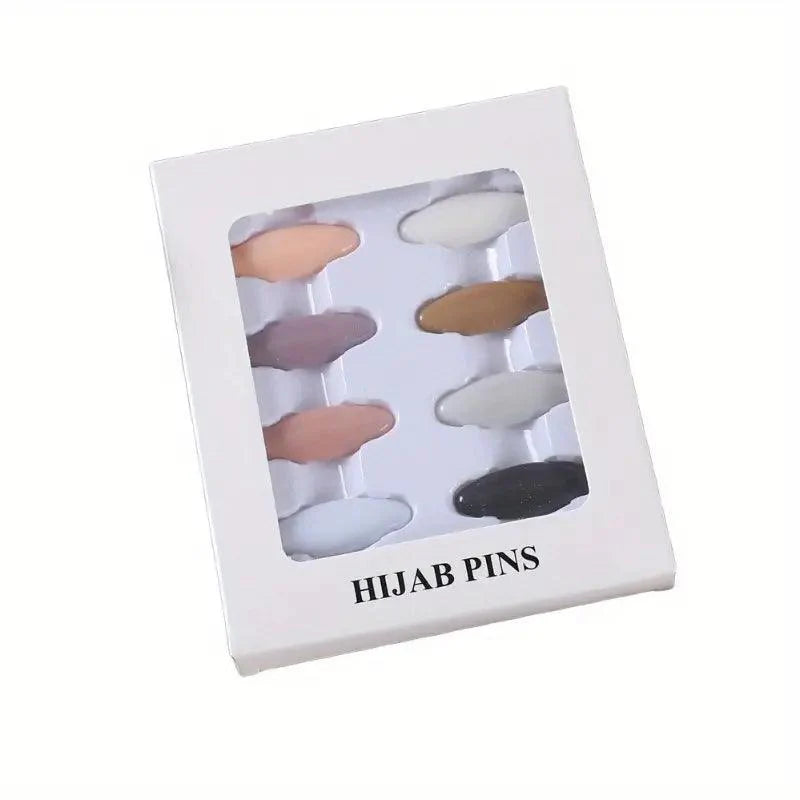8pcs Minimalist Style Hijab Brooch - Mix Colors