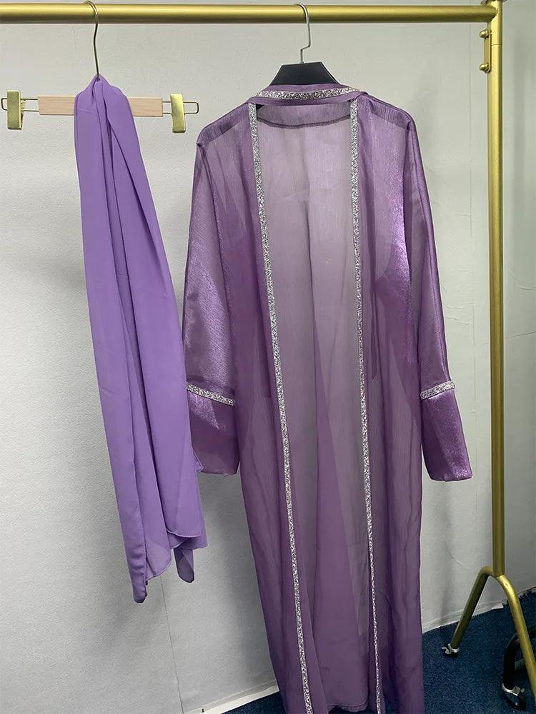 On sale - 2 Piece Middle Eastern Luxury Abaya Dress - 4