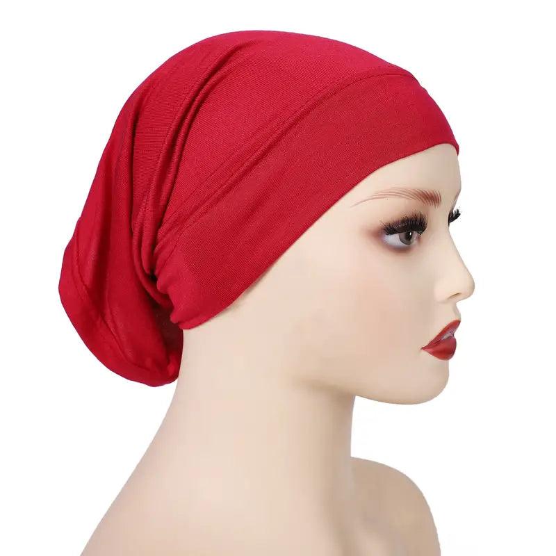 Stretchy Inner Hijab Cap- Red