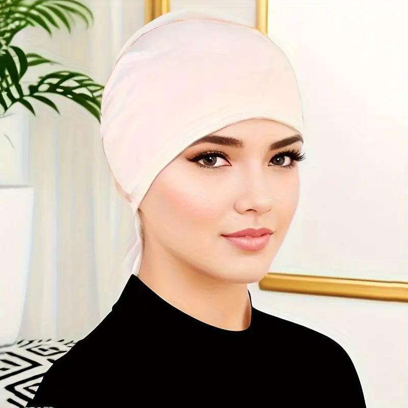 Classic Undercap Turbans For Women- White