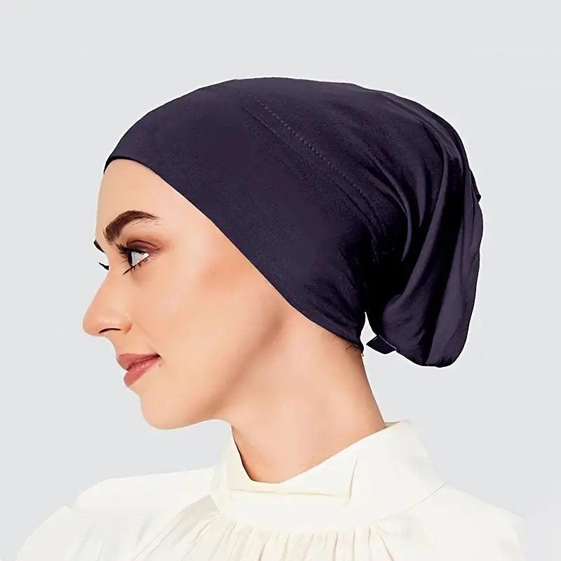 Simple Tube Elastic Inner Hijab Cap- Navy