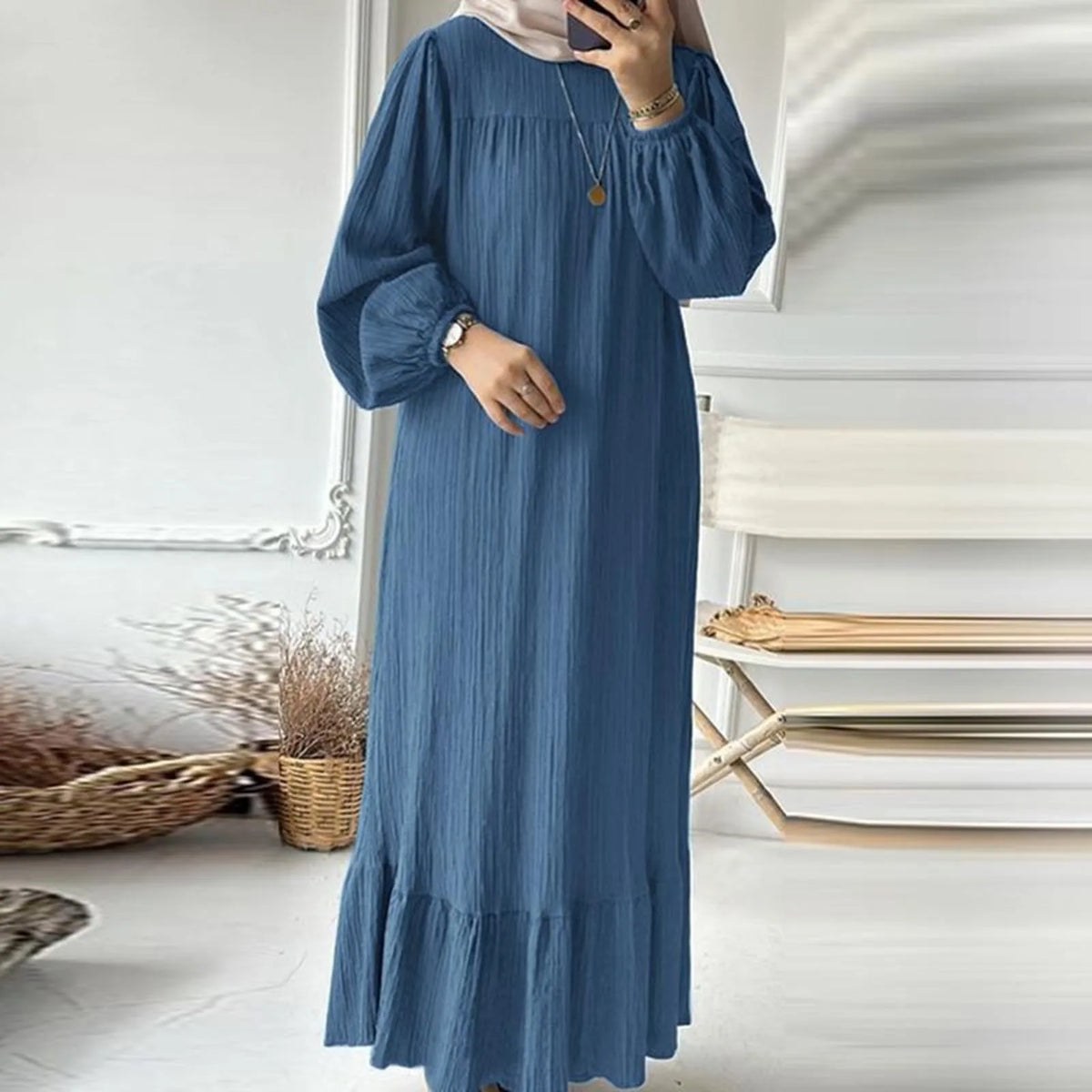 Balloon Sleeve Modest Abaya