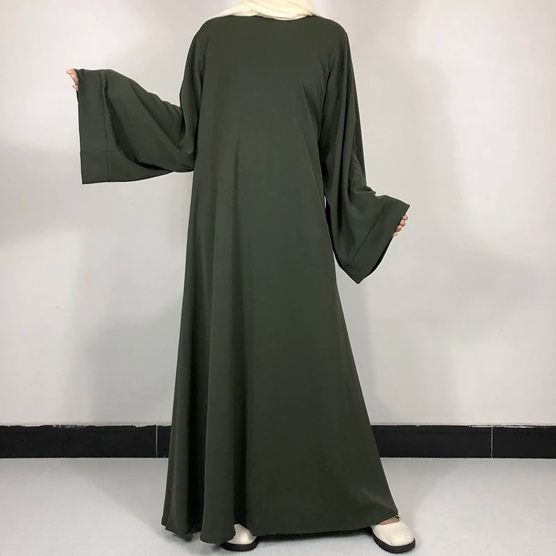 Basic Plain Nida Abaya With Free Belt