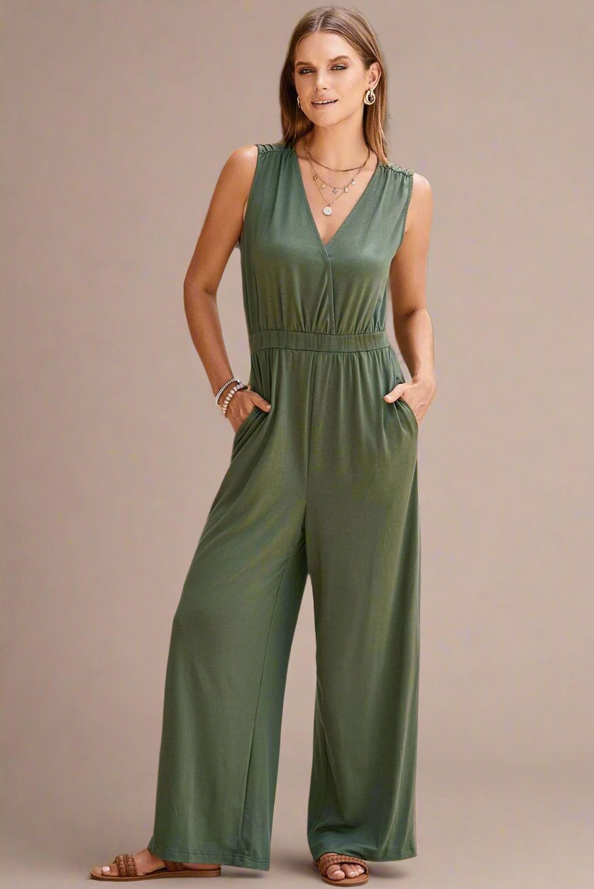 【新品未使用】GIANA Caribbean jumpsuit ドレス Green_Jumpsuit_with_Plunging_N