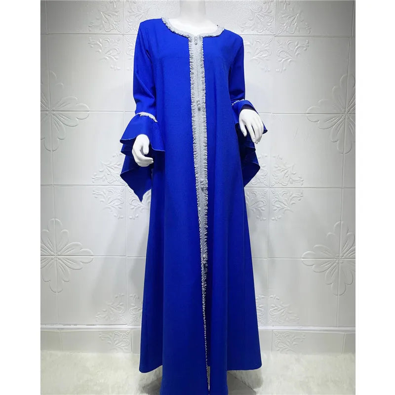 Plus Size Jalabiya Dubai Kaftan Long Dress Abaya for Muslim Women