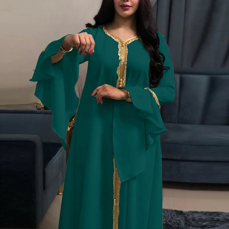 Plus Size Jalabiya Dubai Kaftan Long Dress Abaya for Muslim Women