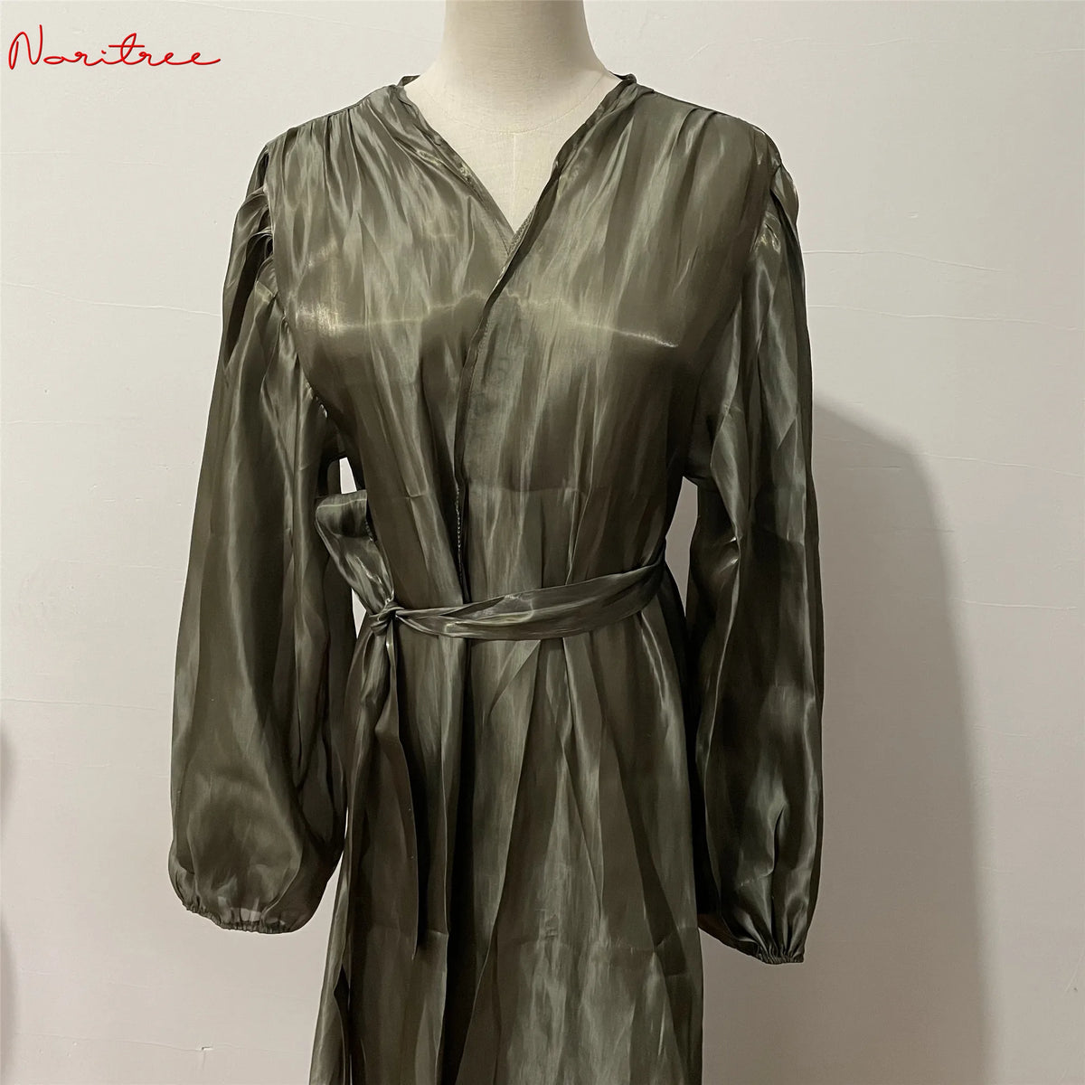 Plus Size Eid Djellaba Open Abaya with Belt Soft Cuff Sleeves Muslim Dress