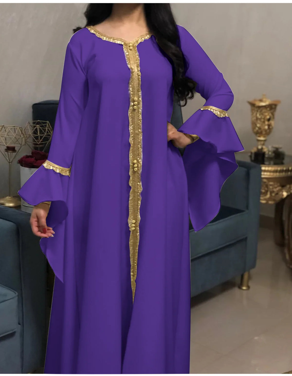 Plus Size Jalabiya Dubai Kaftan Long Dress Abaya for Muslim Women