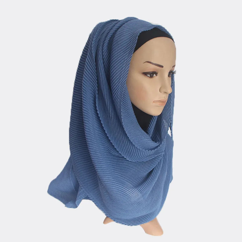 Plain Crinkle Cotton Scarf Head Hijab