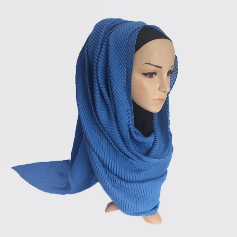 Plain Crinkle Cotton Scarf Head Hijab