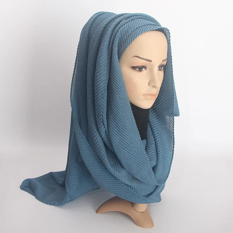 Plain Crinkle Cotton Scarf Head Hijab