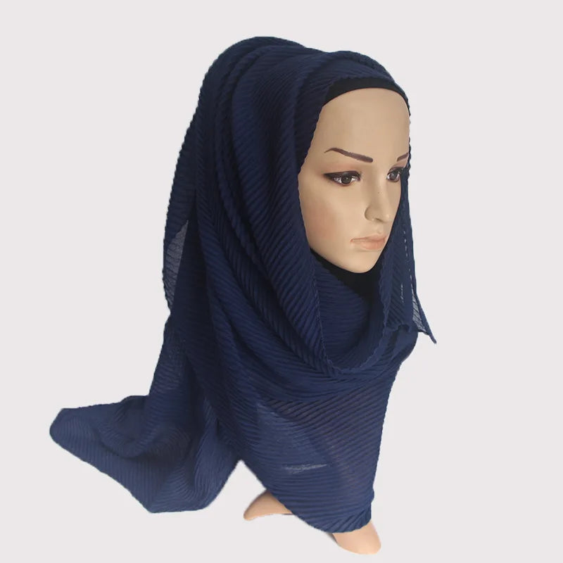 Plain Crinkle Cotton Scarf Head Hijab