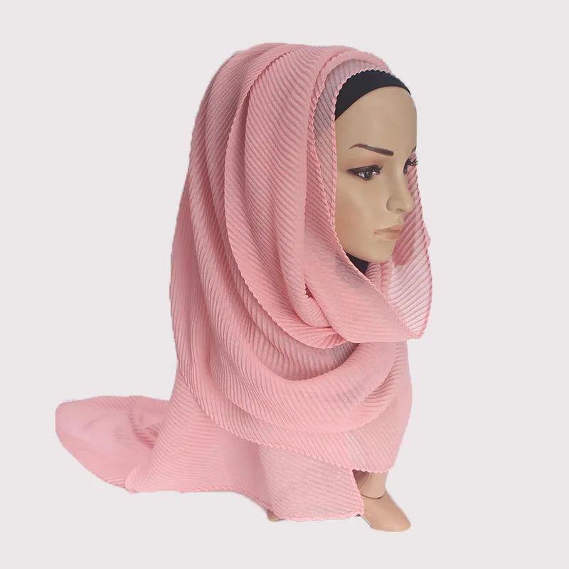 Plain Crinkle Cotton Scarf Head Hijab