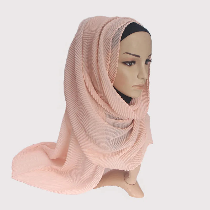 Plain Crinkle Cotton Scarf Head Hijab