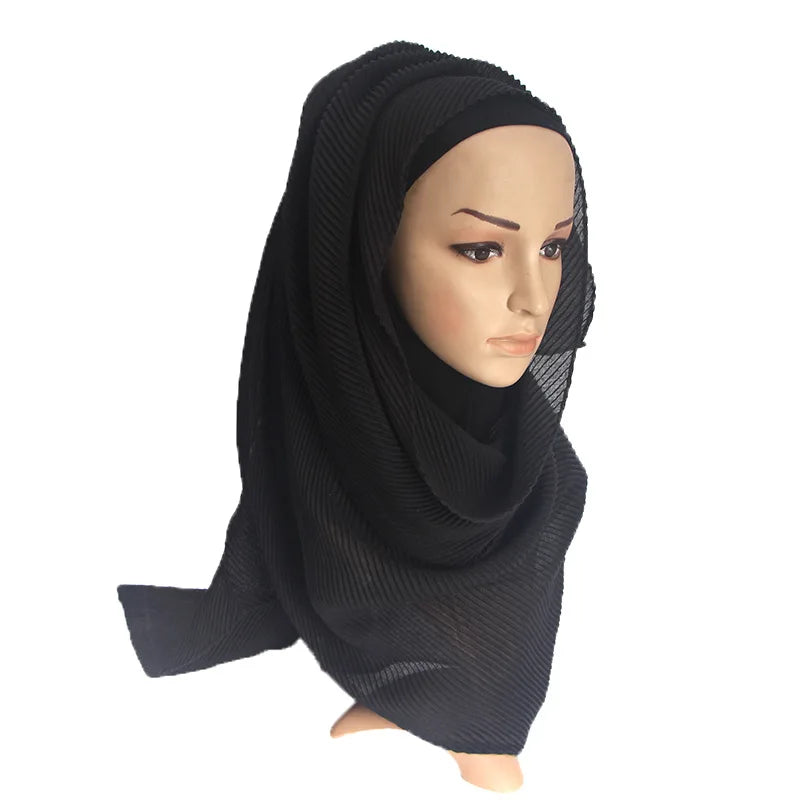 Plain Crinkle Cotton Scarf Head Hijab