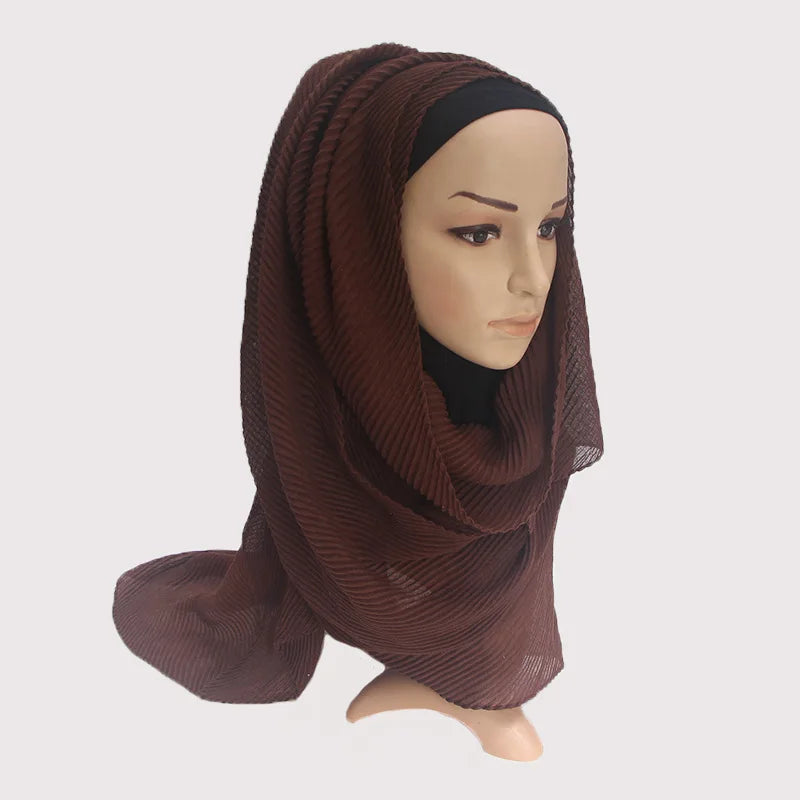 Plain Crinkle Cotton Scarf Head Hijab