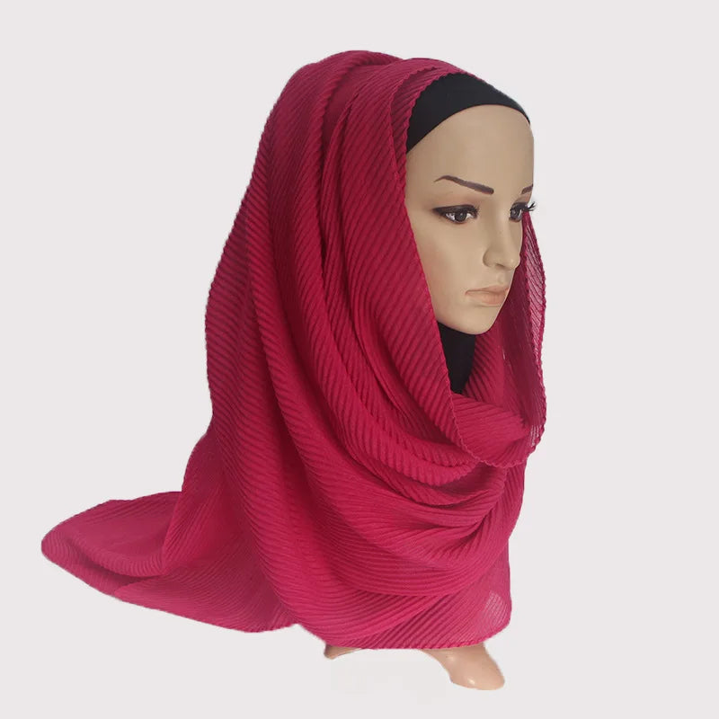 Plain Crinkle Cotton Scarf Head Hijab