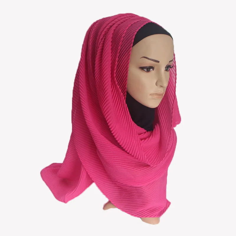 Plain Crinkle Cotton Scarf Head Hijab