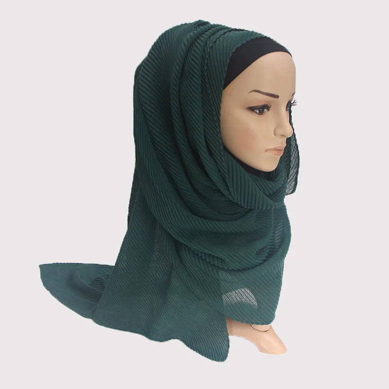 Plain Crinkle Cotton Scarf Head Hijab