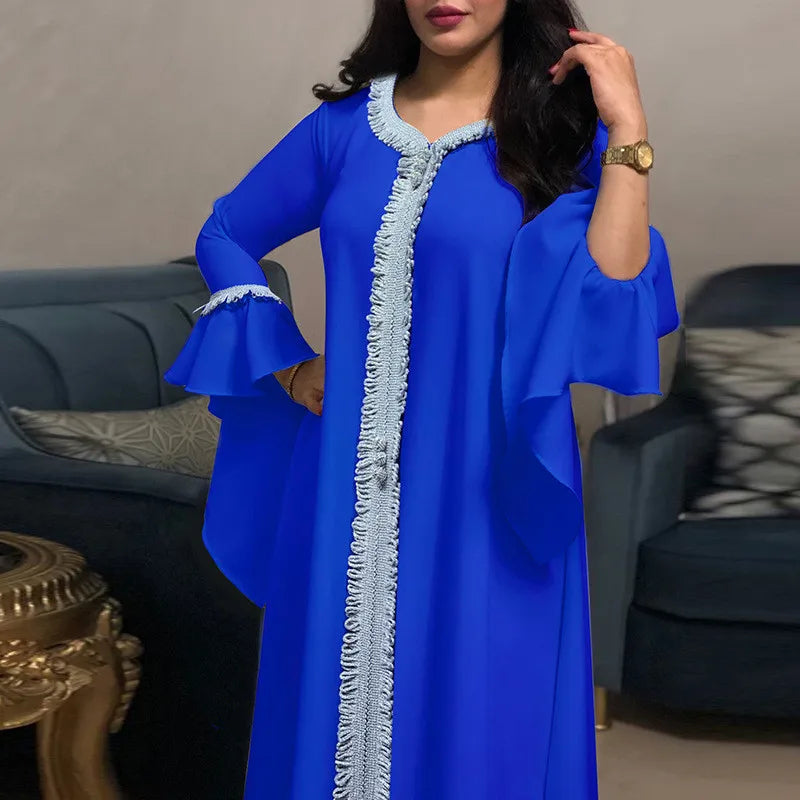 Plus Size Jalabiya Dubai Kaftan Long Dress Abaya for Muslim Women