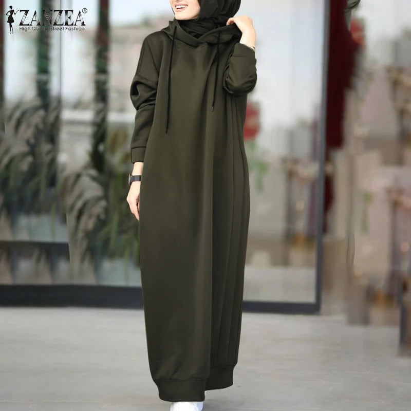Stylish Hooded Casual Long Sleeve abaya