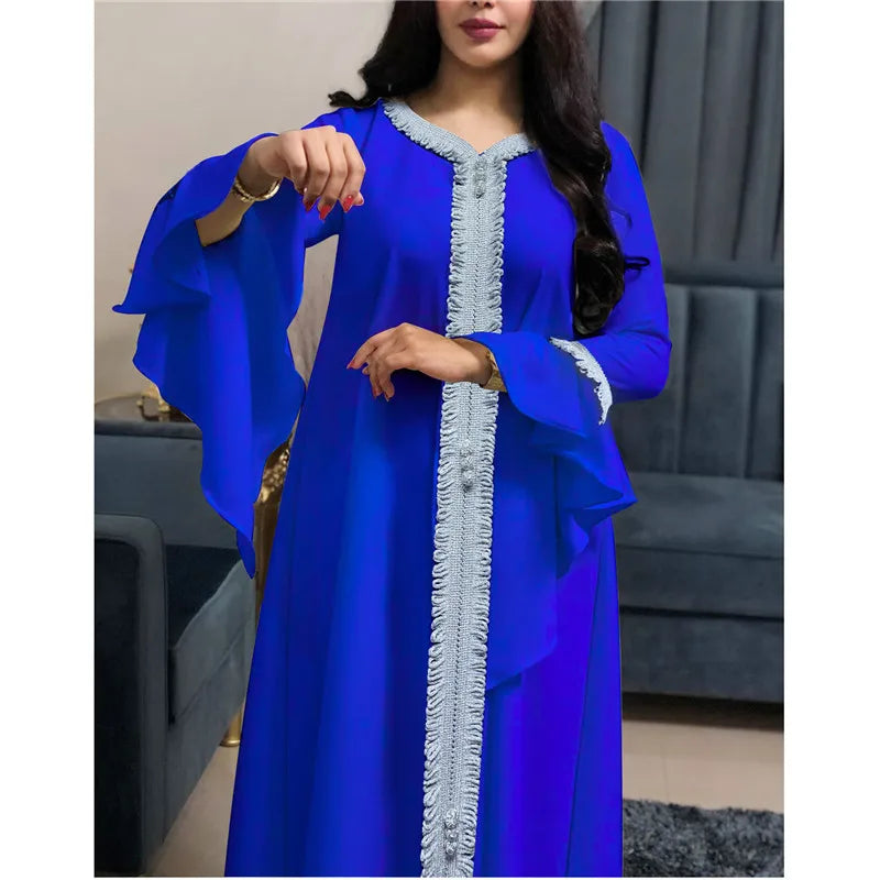 Plus Size Jalabiya Dubai Kaftan Long Dress Abaya for Muslim Women