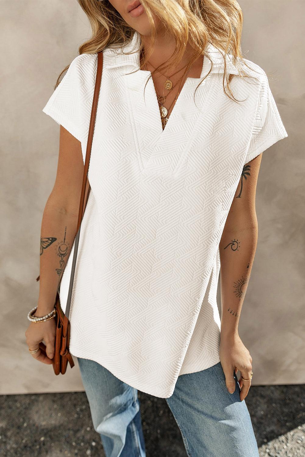 Womens T Shirts V Neck Ruffle Short Sleeve Summer Tunic Tops Casual Blouses