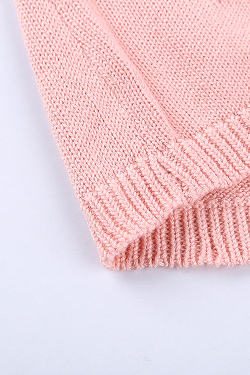 Pink Knit Vest Top V-neck Sleeveless for Ladies