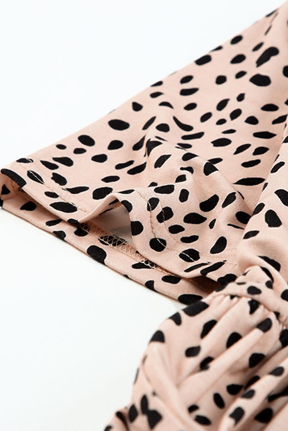 Short Sleeve Leopard Printed Summer Tunic T-shirt Dress