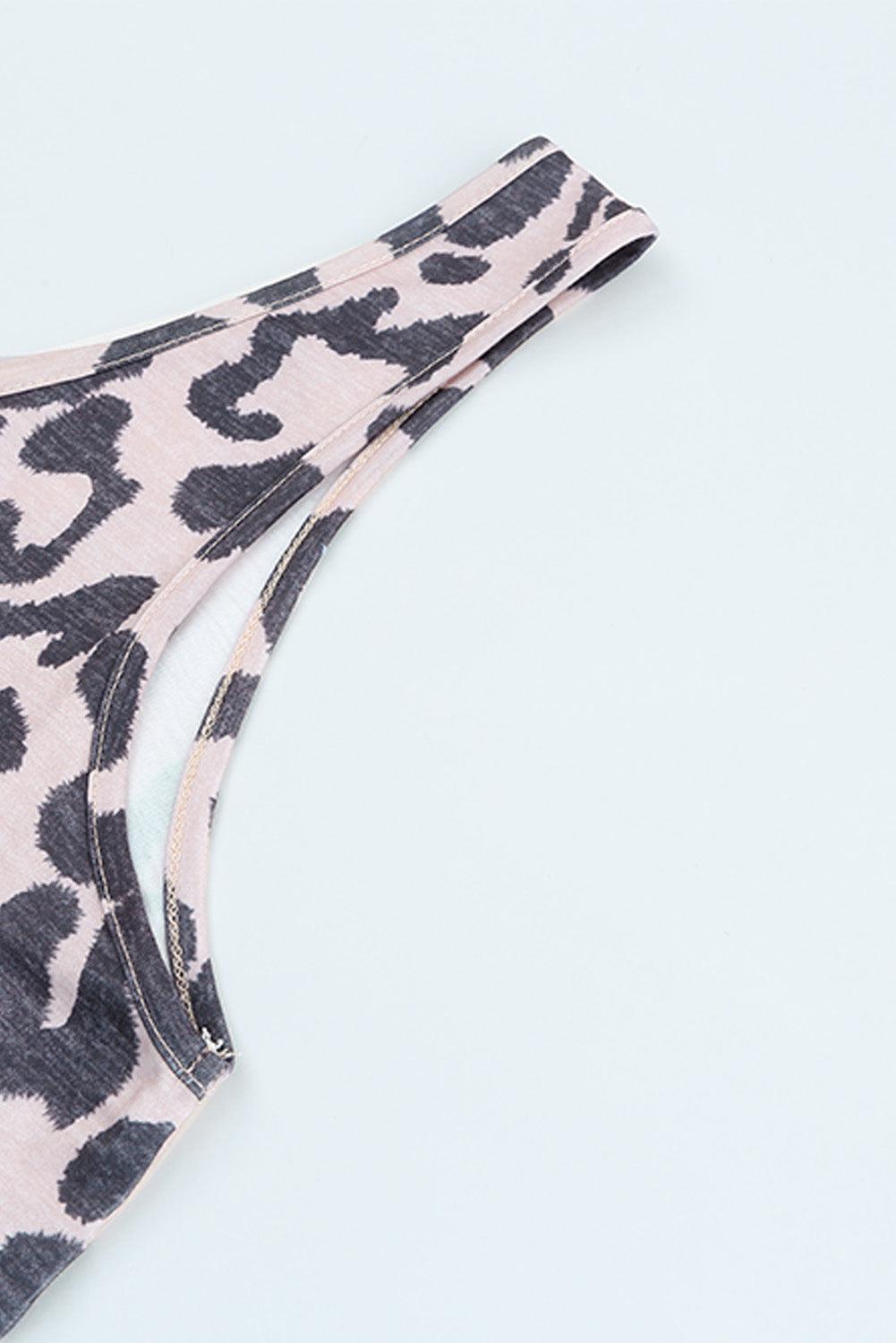 Leopard Print Wide Leg Jumpsuit, Elegant Sleeveless Jumpsuit for Spring & Summer, Women's Clothing
