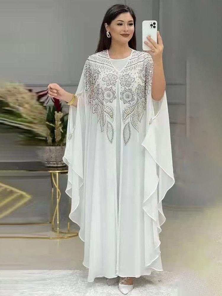 Plus Size Chiffon African Arabian Boubou Kaftan Abaya Dress for Women