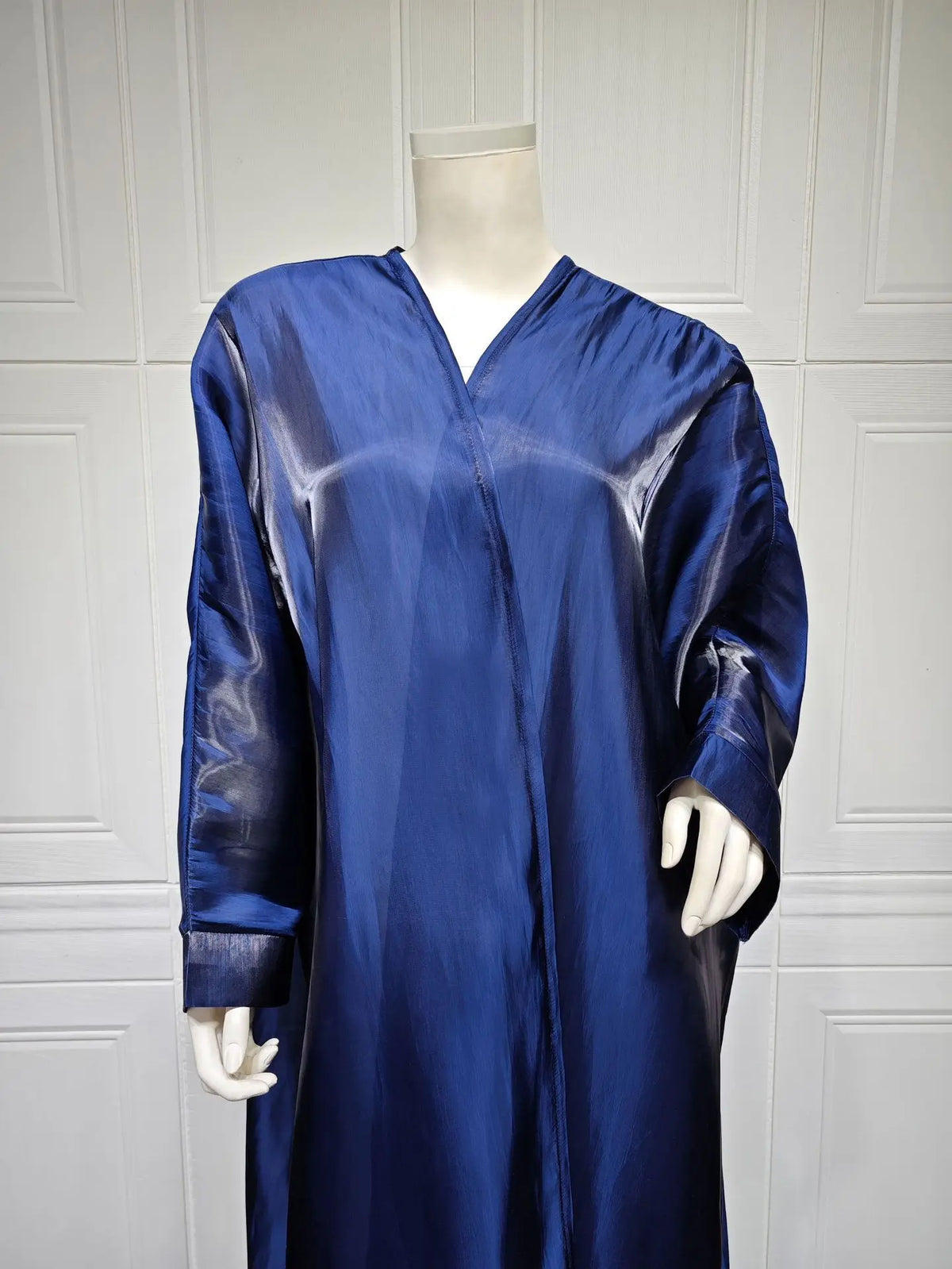 Satin Shiny Fabric Solid Modest Open Kimono Abayas