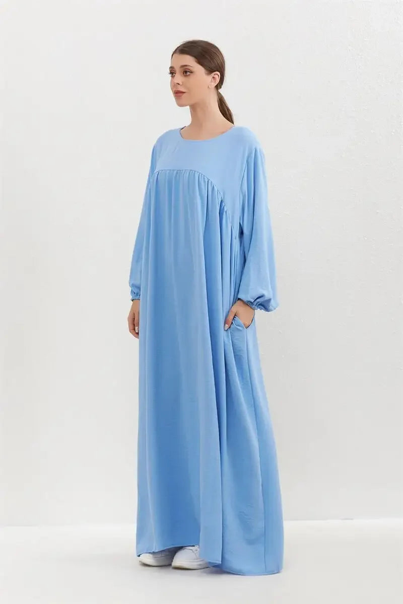 Women O-neck Full Sleeve Maxi Dress