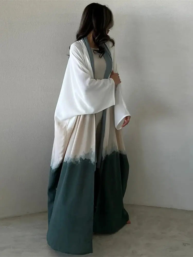 Tie Dyeing Color Open Batwing Kimono Abaya