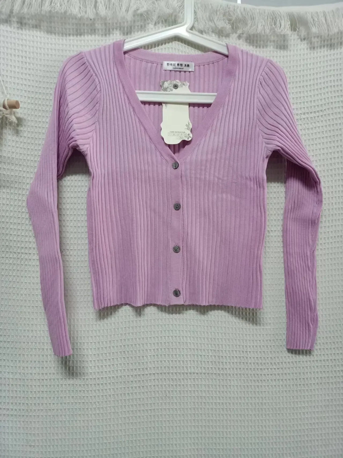 Patchwork Long Sleeve Buttoned Knitted Sweater