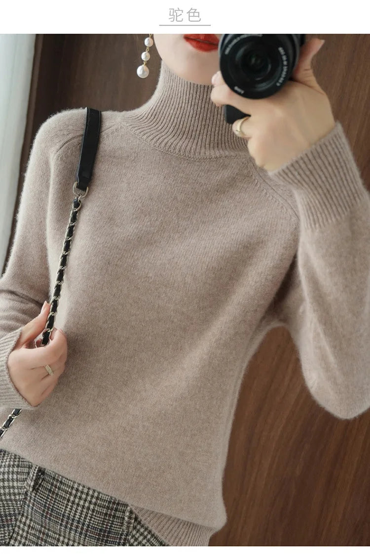 Casual Turtleneck Long Sleeve Sweaters