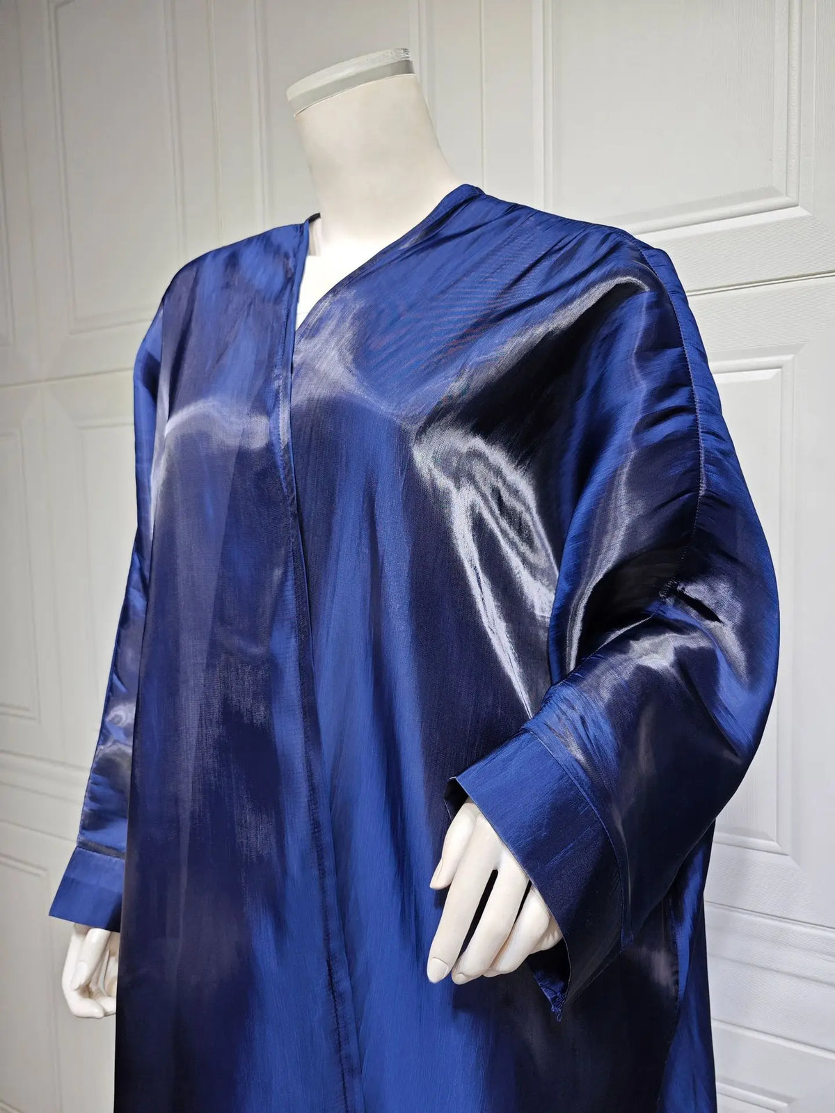 Satin Shiny Fabric Solid Modest Open Kimono Abayas