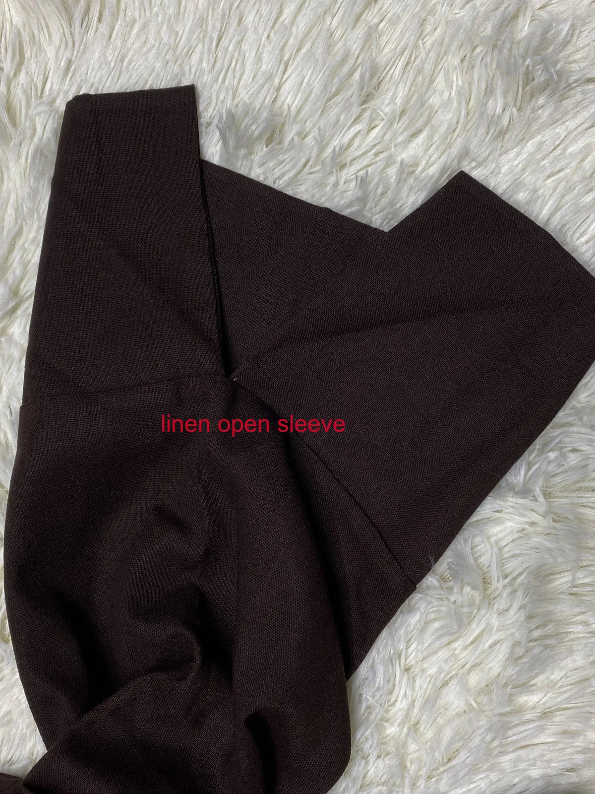 Closed Linen Abaya with Two Side Split Sleeves