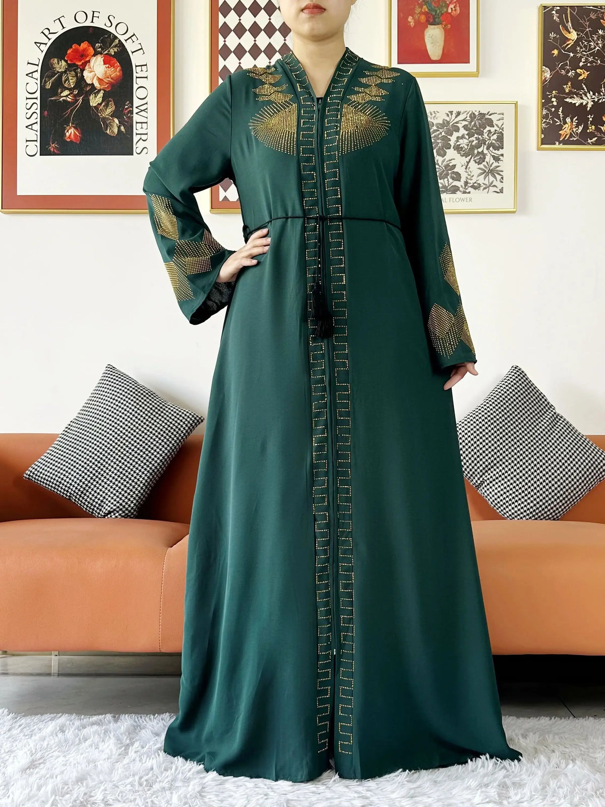 Elegant Dress Chiffon Open Abaya