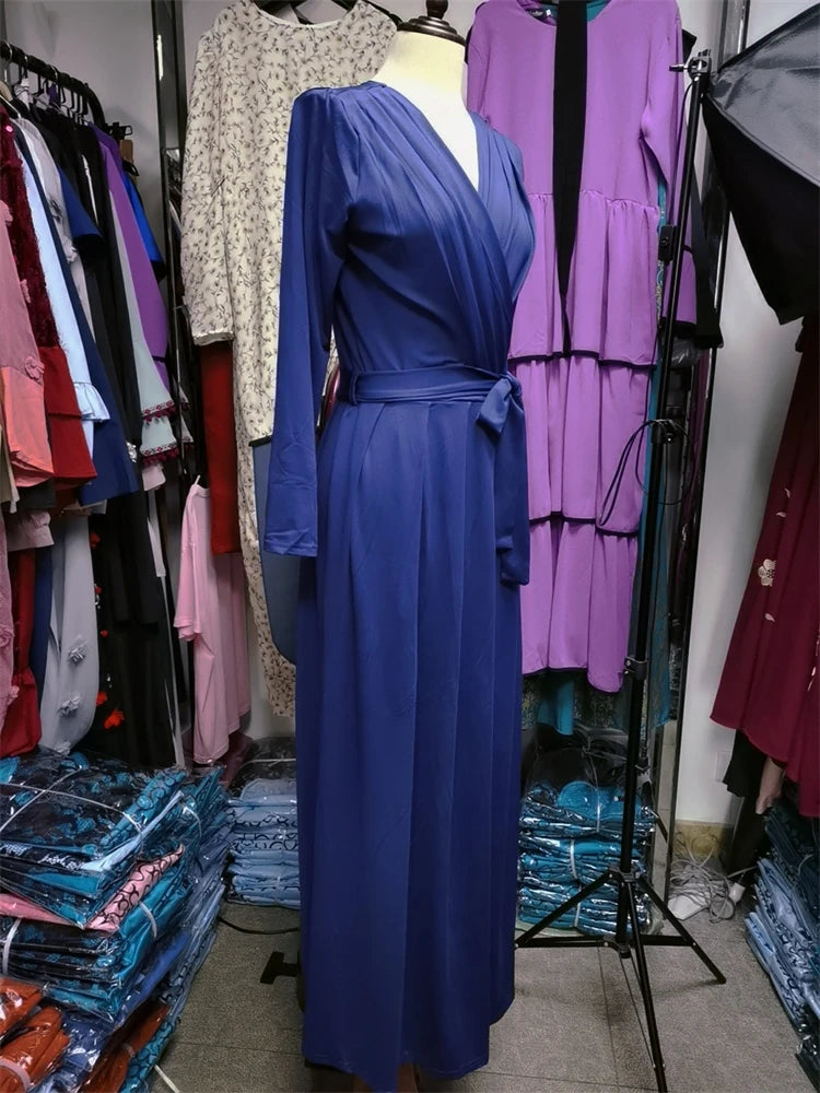 Dark Blue Elegant Abaya for Muslim Women