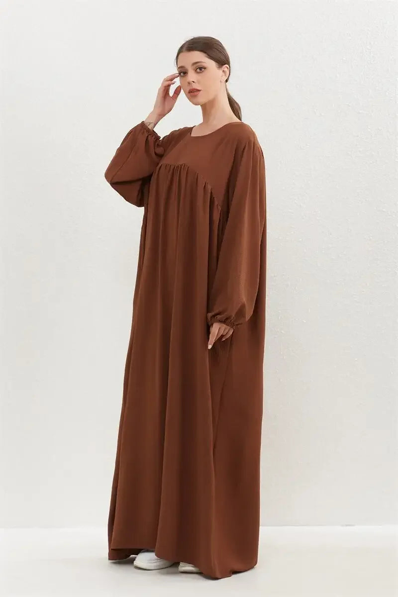 Women O-neck Full Sleeve Maxi Dress