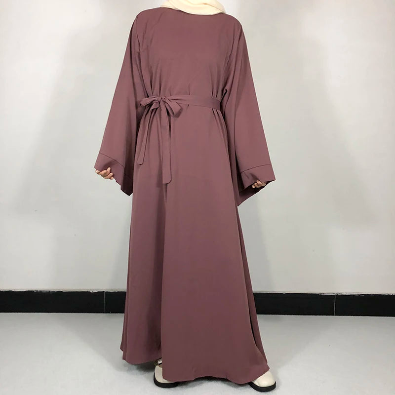 Basic Plain Nida Abaya With Free Belt