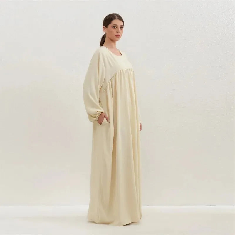 Women O-neck Full Sleeve Maxi Dress