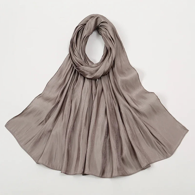 Premium Shimmer Silk Satin Hijab Scarf for Women