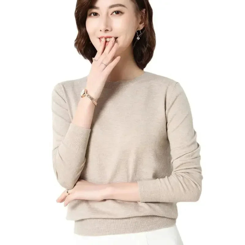 Women O-neck Long Sleeve  Sweater