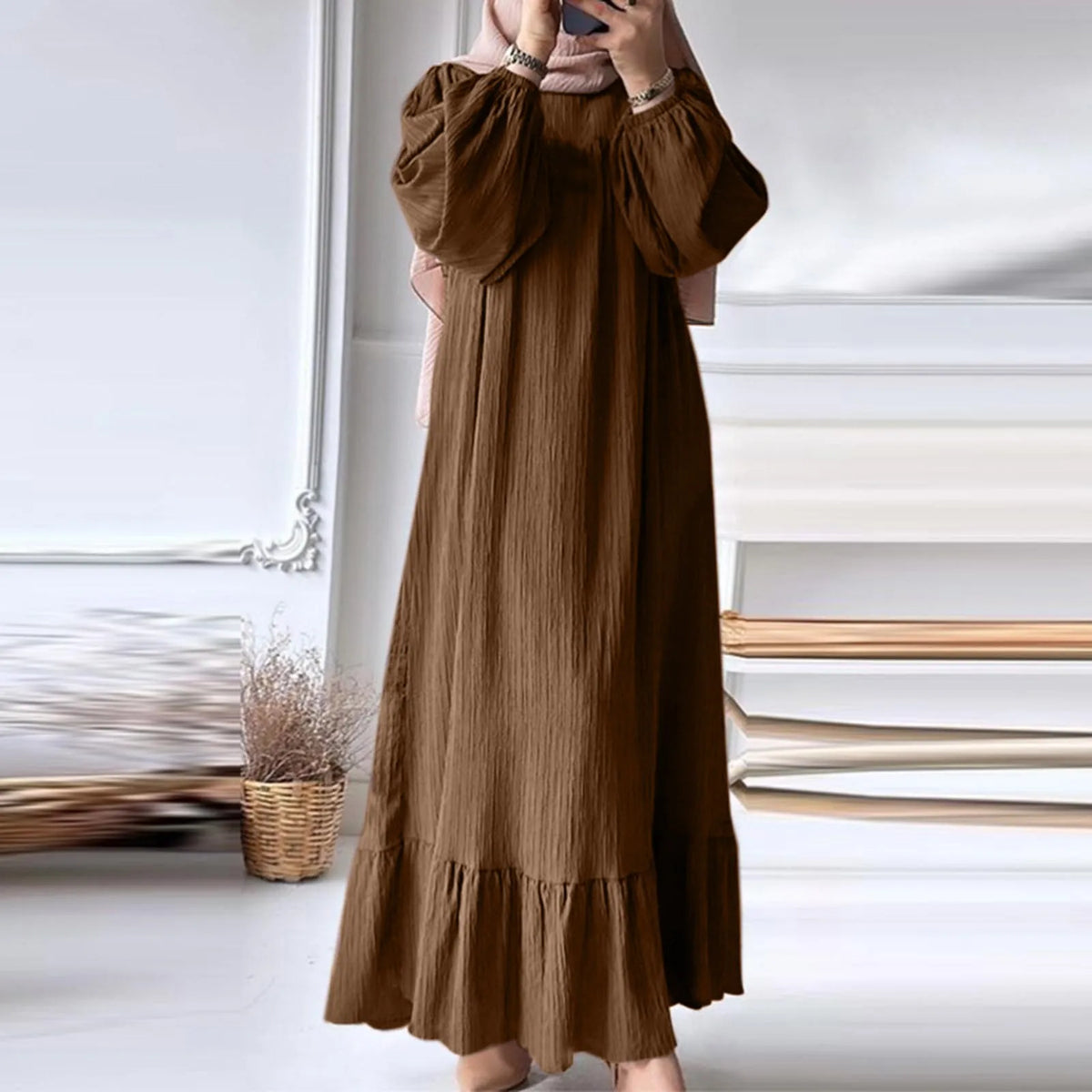 Balloon Sleeve Modest Abaya