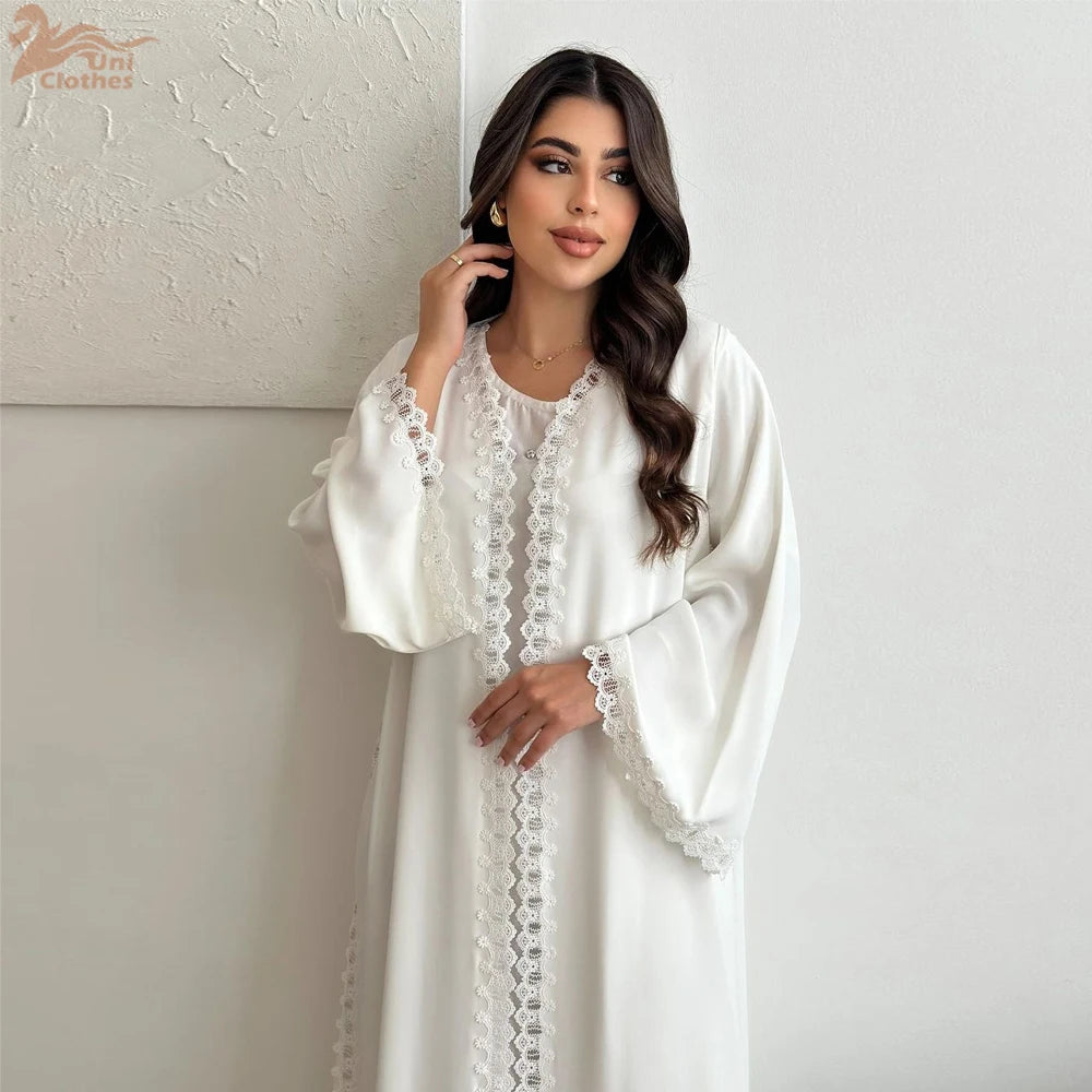 White Open Kimono Abaya