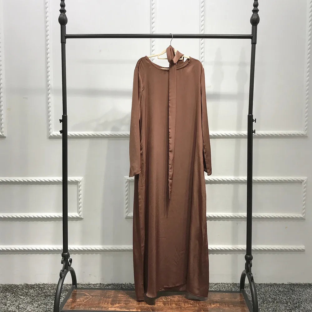 Full Length Flare Sleeve Soft Shiny Abaya